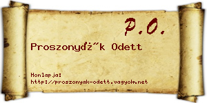 Proszonyák Odett névjegykártya